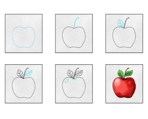 Dibujos de Una manzana - Idea 10