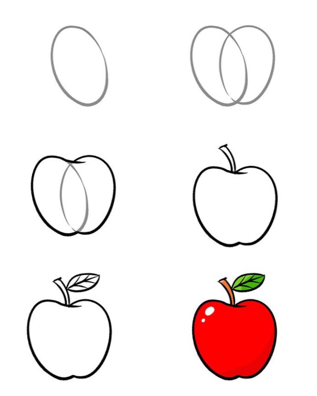 Dibujos de Una manzana - Idea 11