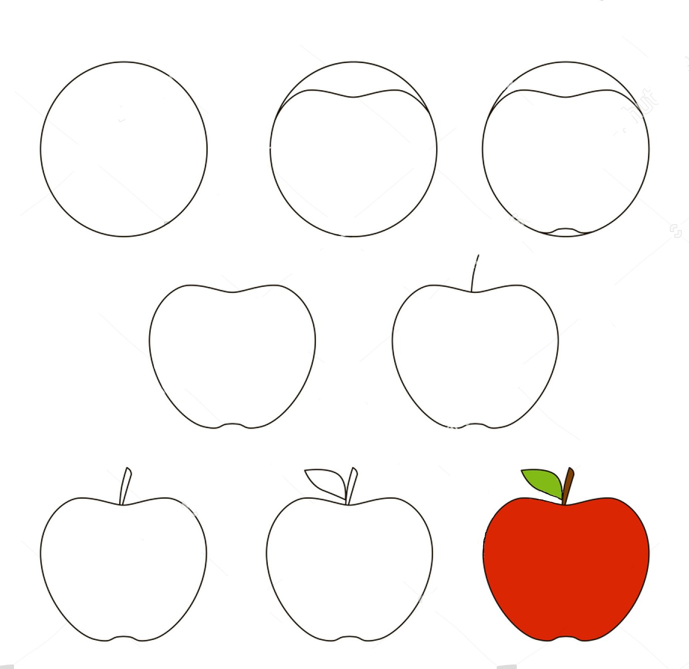 Dibujos de Una manzana - Idea 13