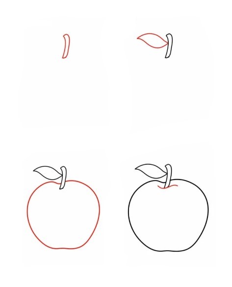 Dibujos de Una manzana - Idea 15