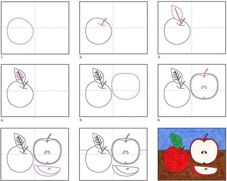 Dibujos de Una manzana - Idea 17