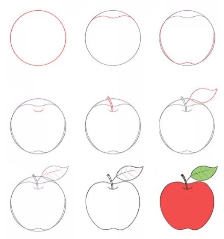 Dibujos de Una manzana - Idea 8