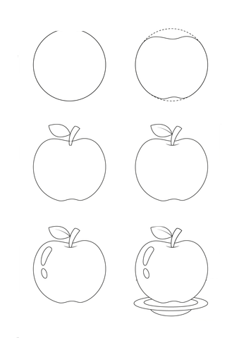 Dibujos de Una Manzana Kawaii