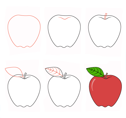 Dibujos de Una manzana roja