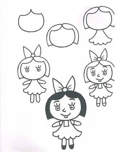 Dibujos de Una niña a lápiz