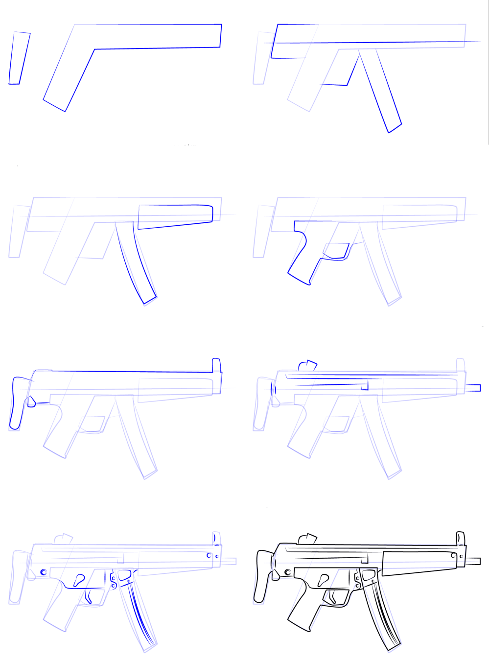 Dibujos de Una pistola a lápiz