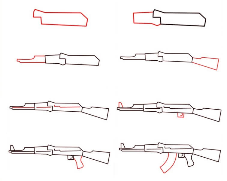 Dibujos de Una pistola AK47