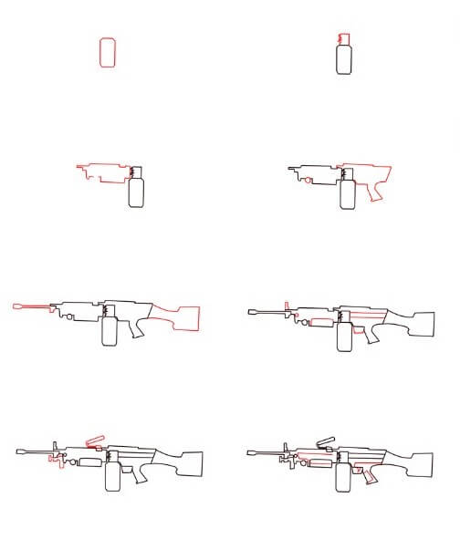 Dibujos de Una pistola M249