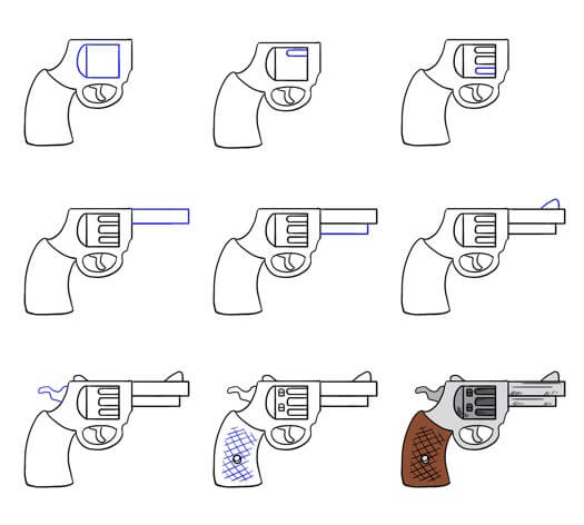 Dibujos de Una pistola Rulo