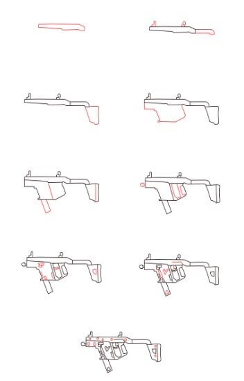 Dibujos de Una pistola VECTOR