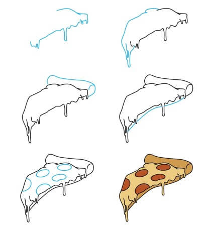 Dibujos de Una pizza derretida - Idea 8