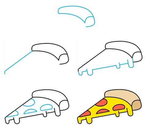 Dibujos de Una pizza derretida