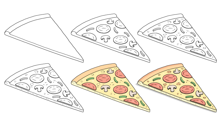 Dibujos de Una Pizza - Idea 12