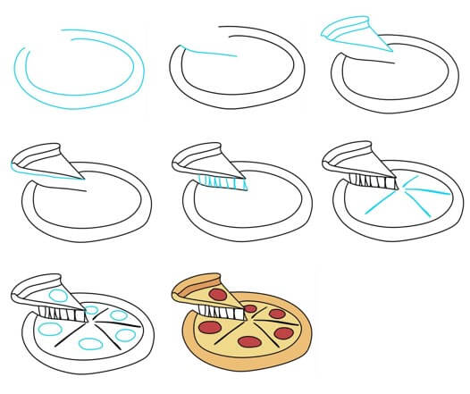 Dibujos de Una Pizza - Idea 16