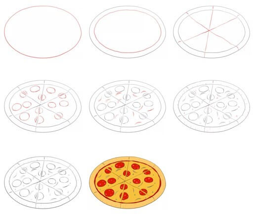 Dibujos de Una Pizza - Idea 20