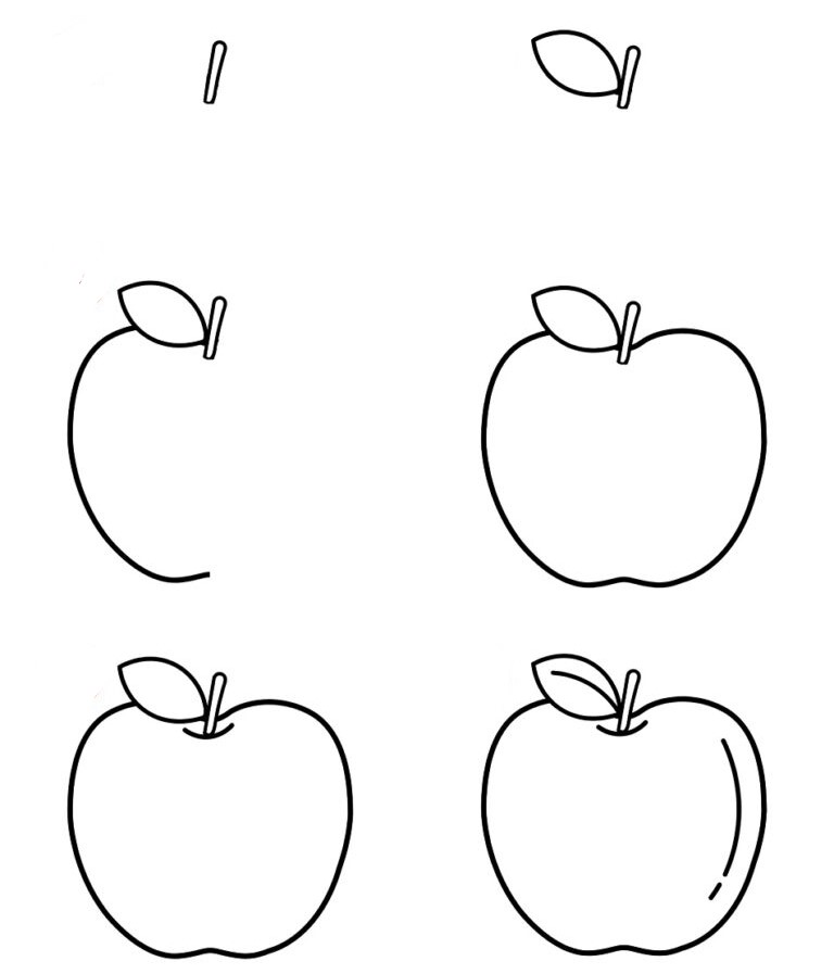 Dibujos de Una simple manzana