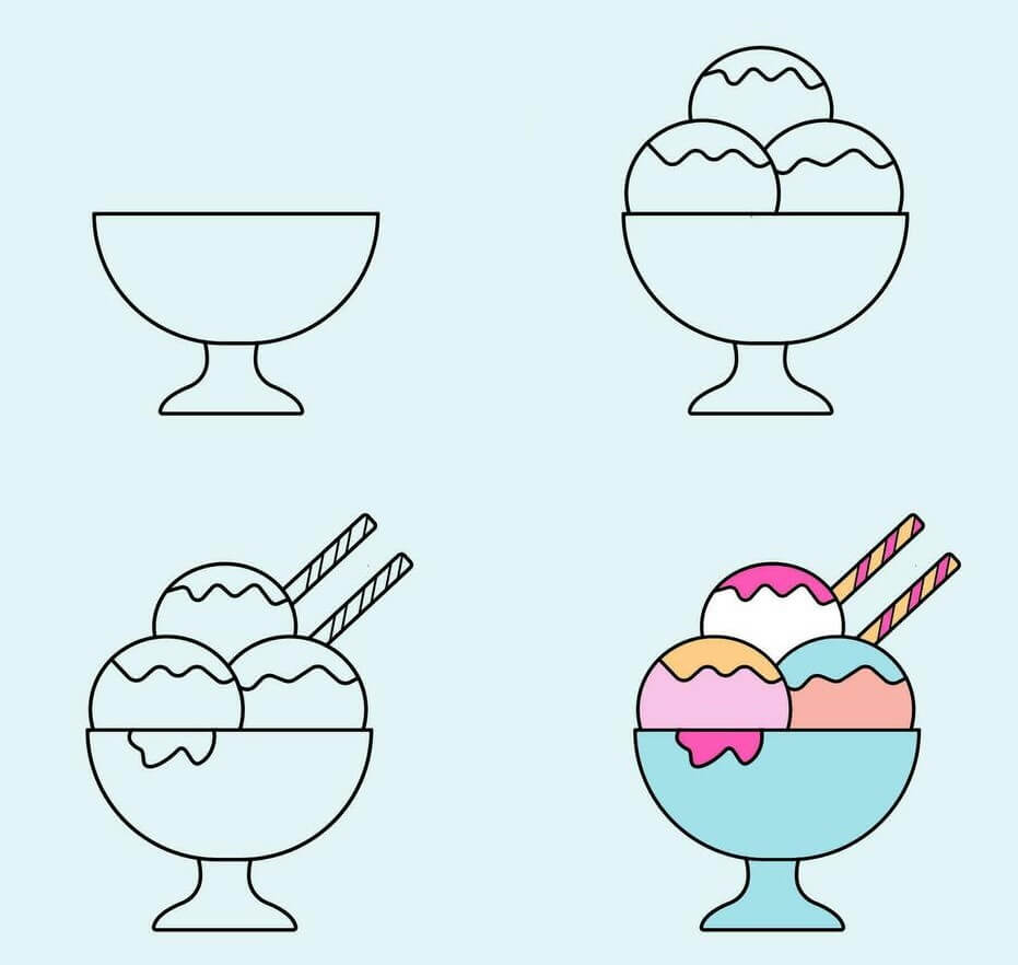 Dibujos de Una taza de helado