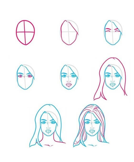 Dibujos de Bosquejo de la cara de Barbie