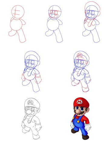 Dibujos de Bosquejo de Mario