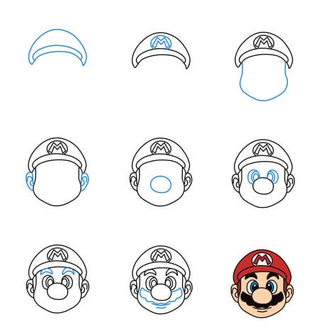 Dibujos de Cabeza de Mario