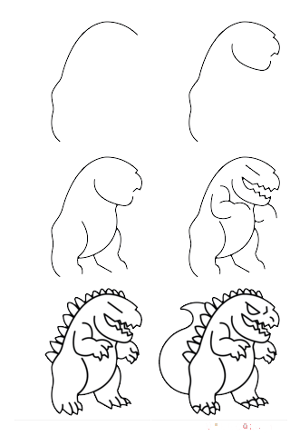 Dibujos de Godzilla a lápiz