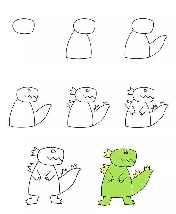 Dibujos de Godzilla fácil