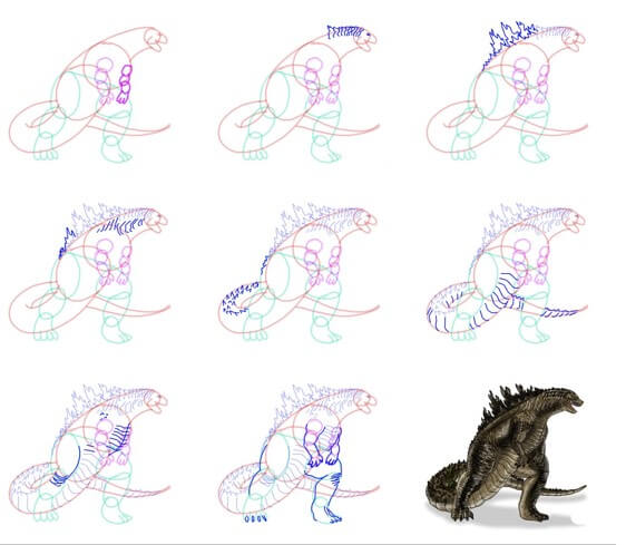 Dibujos de Godzilla para niños