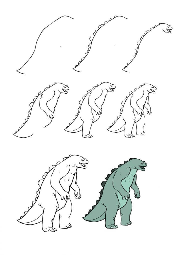 Dibujos de Godzilla sencillo