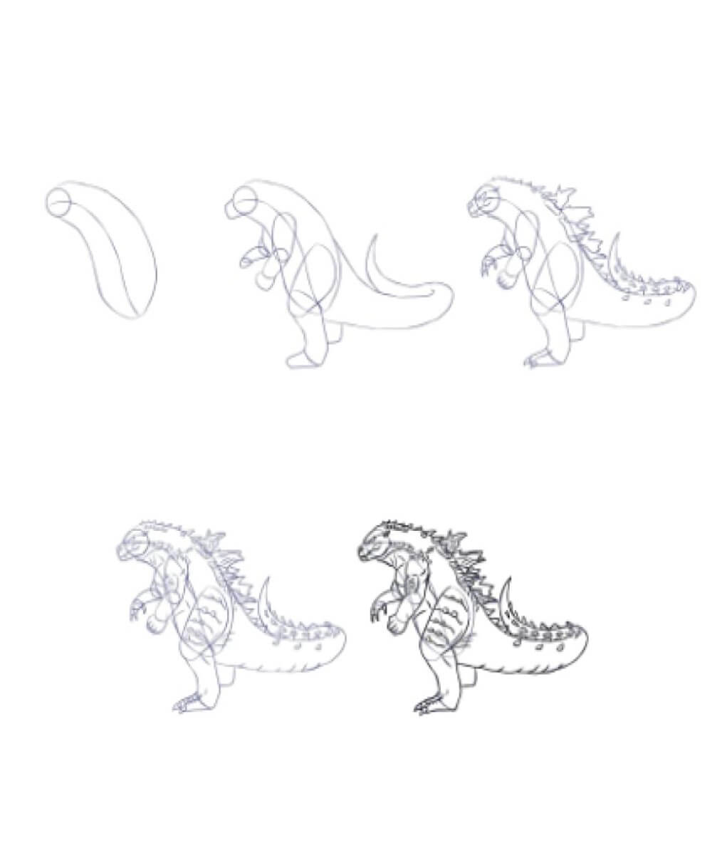 Dibujos de Godzilla simple