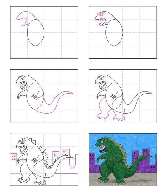 Dibujos de Godzilla verde