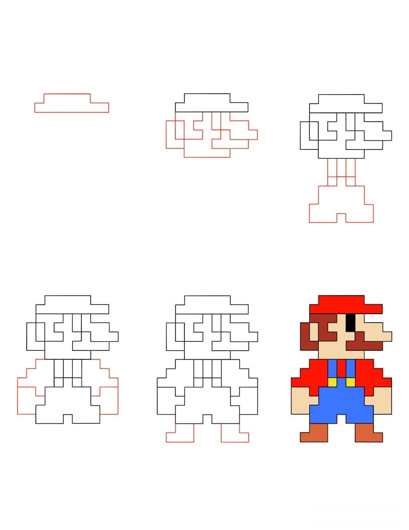 Dibujos de Mario minecraft