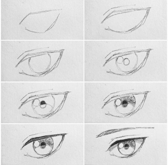 Dibujos de Ojos de Anime a Lápiz - Idea 36