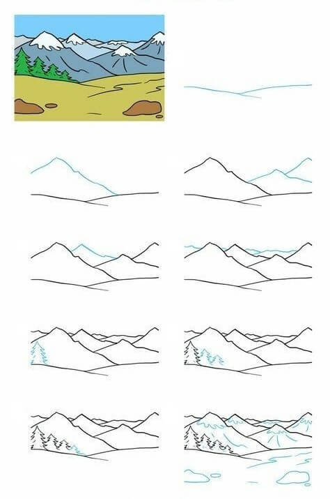 Dibujos de Paisaje de Montaña