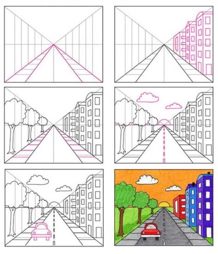 Dibujos de Paisaje del edificio