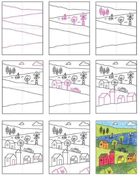 Dibujos de Paisajes Fáciles