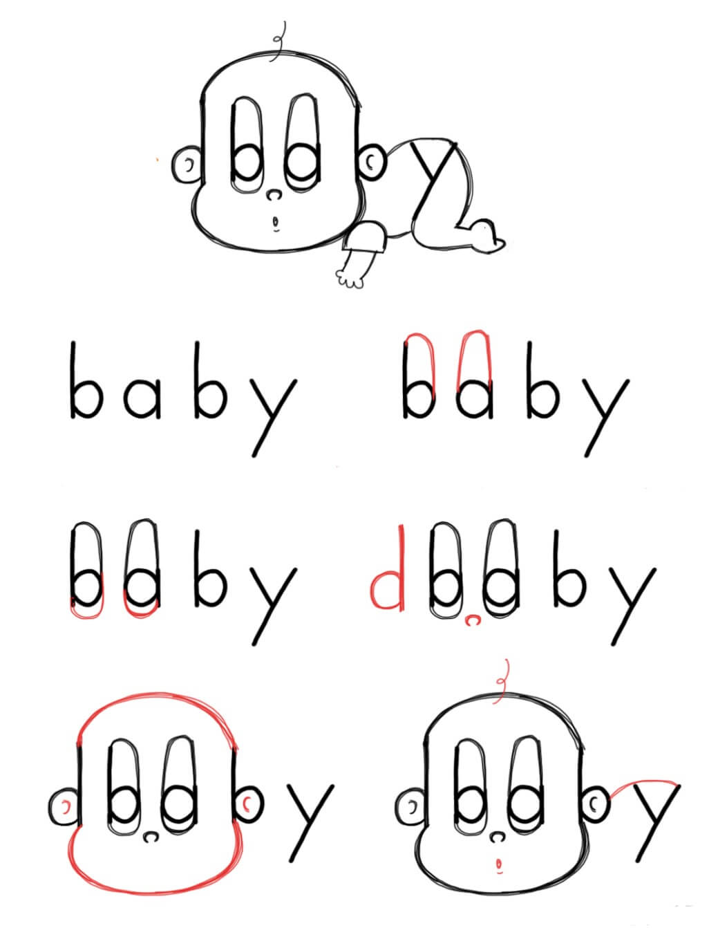 Dibujos de Un bebé de la palabra BABY