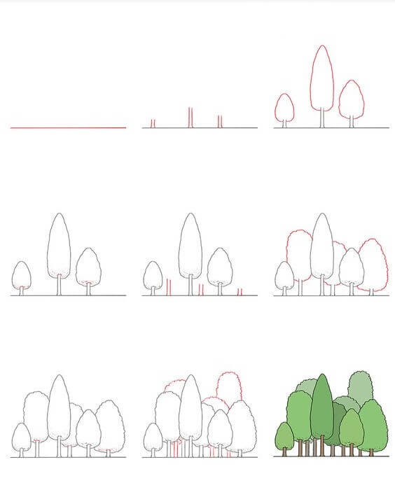 Dibujos de Un bosque – Idea 4