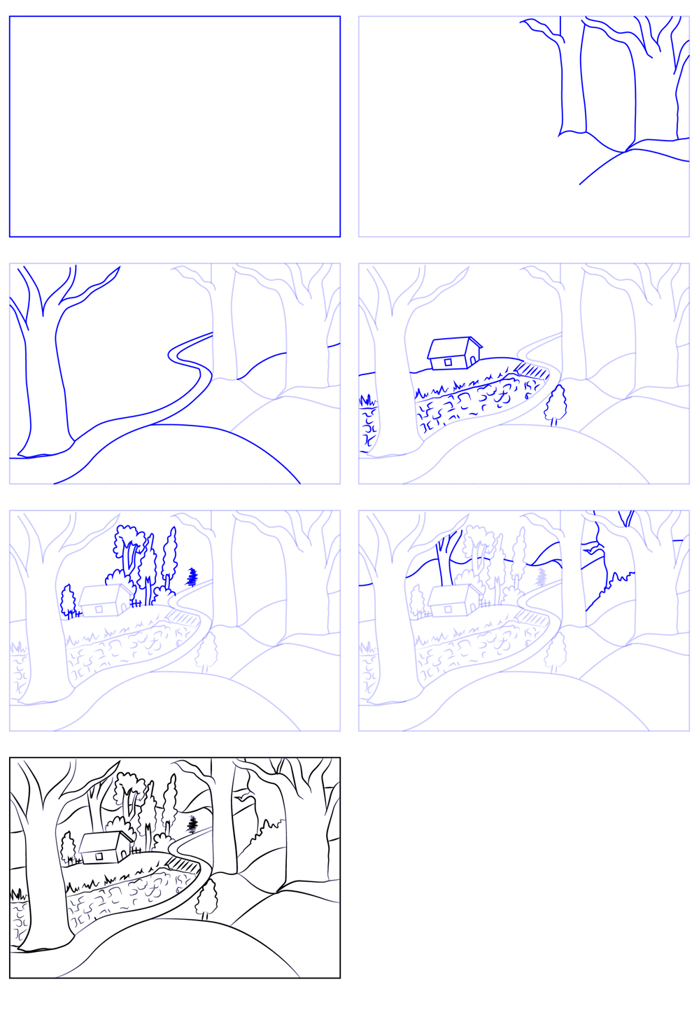 Dibujos de Un bosque sencillo