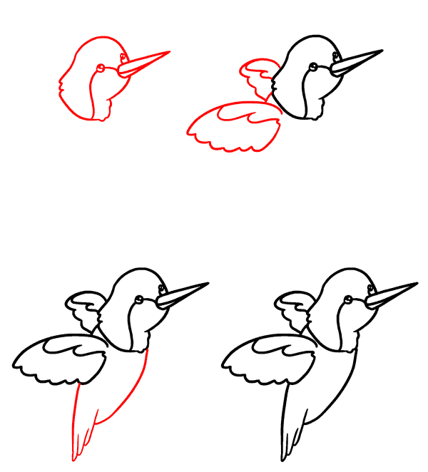 Dibujos de Un colibrí bebé