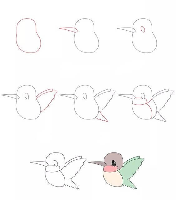 Dibujos de Un lindo colibrí