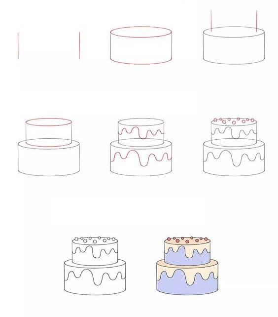 Dibujos de Un pastel de cumpleaños - Idea 30