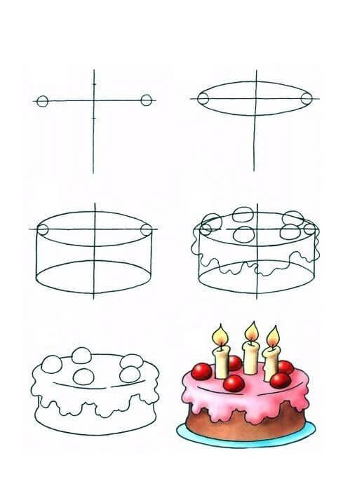 Dibujos de Un pastel de cumpleaños - Idea 34