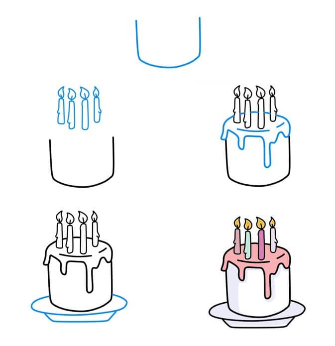 Dibujos de Un pastel de cumpleaños - Idea 46