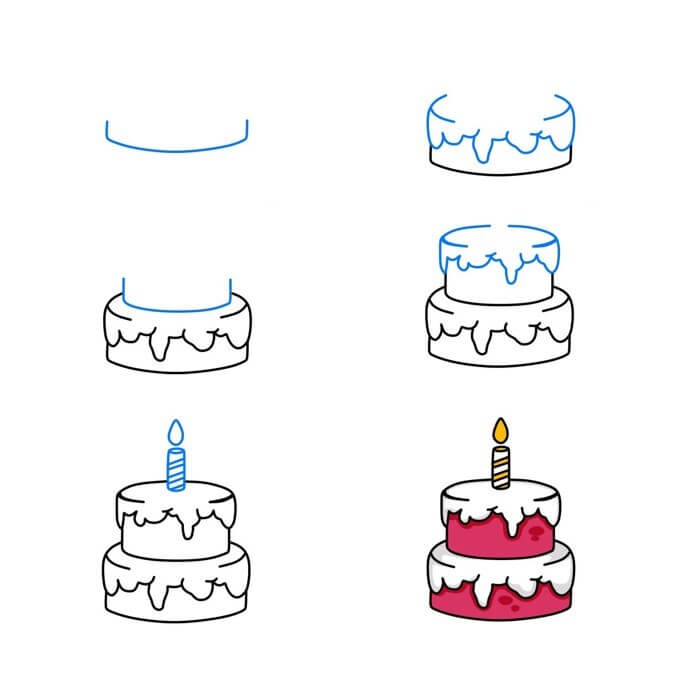 Dibujos de Un pastel de cumpleaños - Idea 48