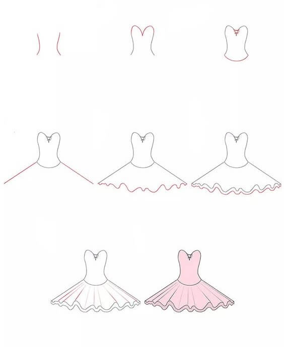 Dibujos de Un vestido corto