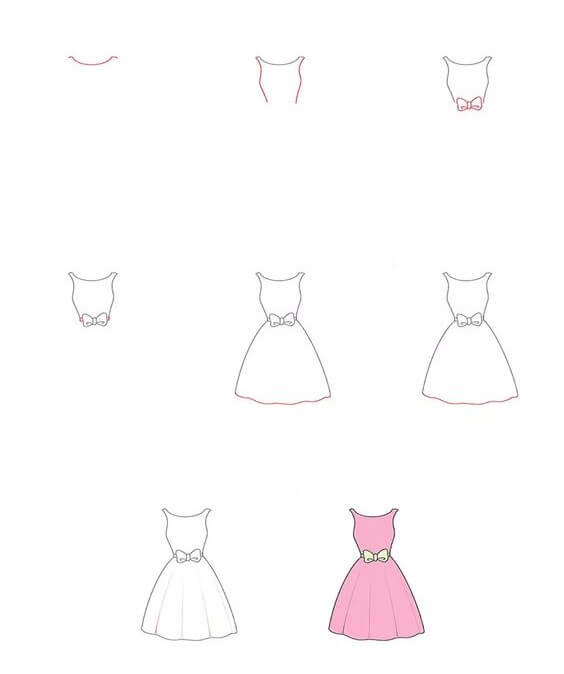 Dibujos de Un vestido de 15 años