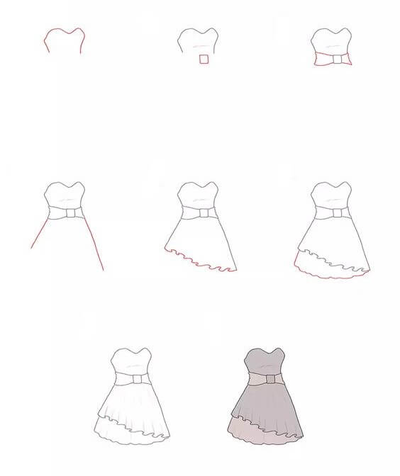 Dibujos de Un vestido de 30 años