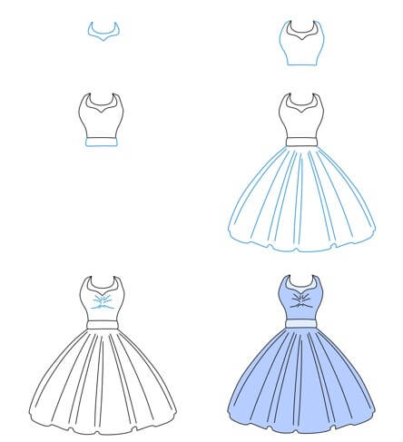 Dibujos de Un vestido de azul