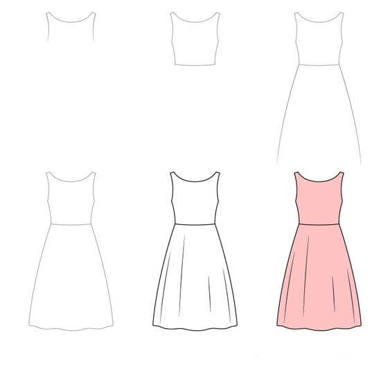 Dibujos de Un vestido para ancianas