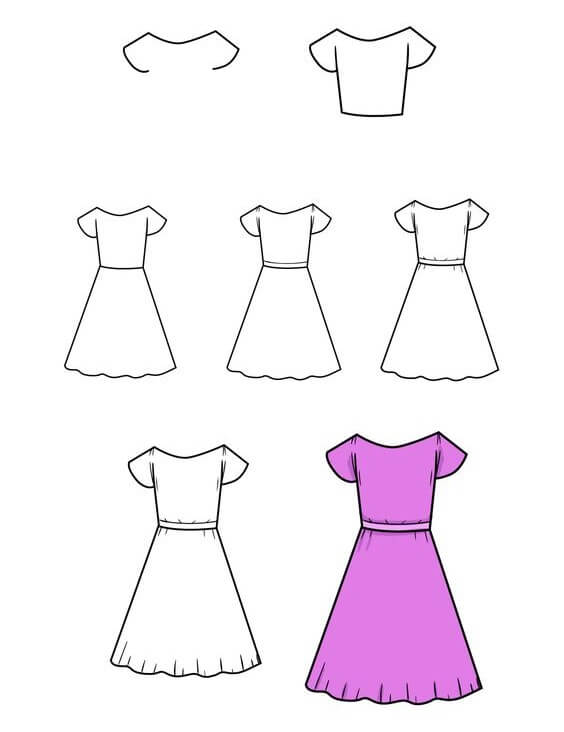 Dibujos de Un vestido rosa